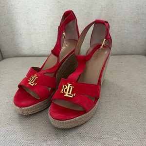 NEW Ralph Lauren wedge sandles